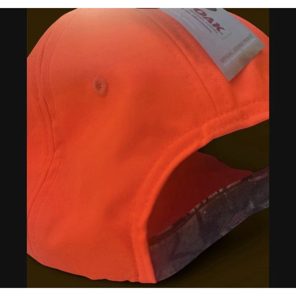 Mossy Oak Blaze Orange Camo Brim Hunting Hat Cap Adjustable NWT Lot of 2